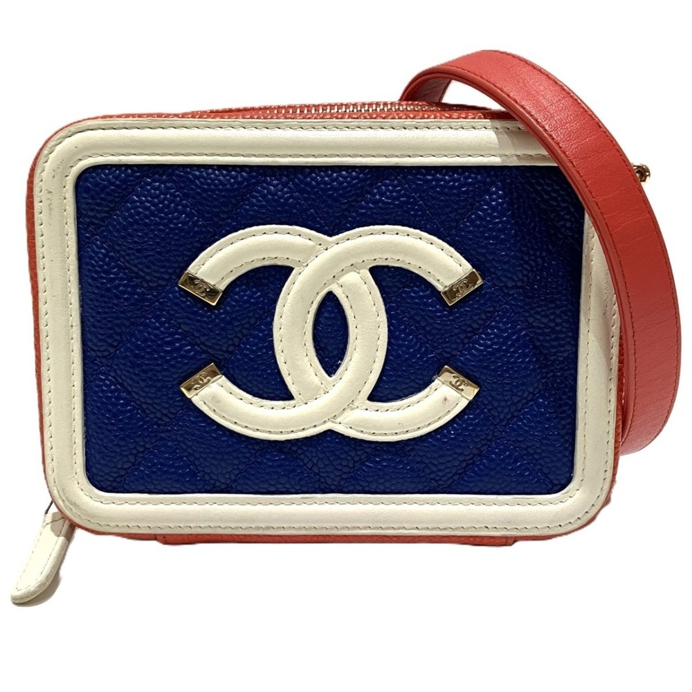 Chanel Coco Mark CC Filigree Shoulder Bag, Matelassé Caviar Skin, A84452